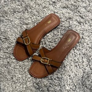 Zara Women's Brown Slide Sandals / flip flops